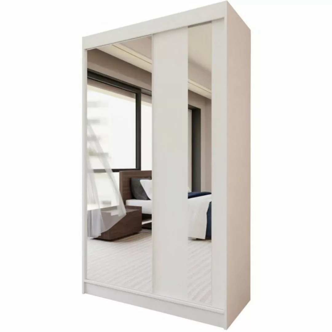 Beautysofa Schwebetürenschrank Gaja 120 cm (modernes 2-türig Schrank, weiß, günstig online kaufen