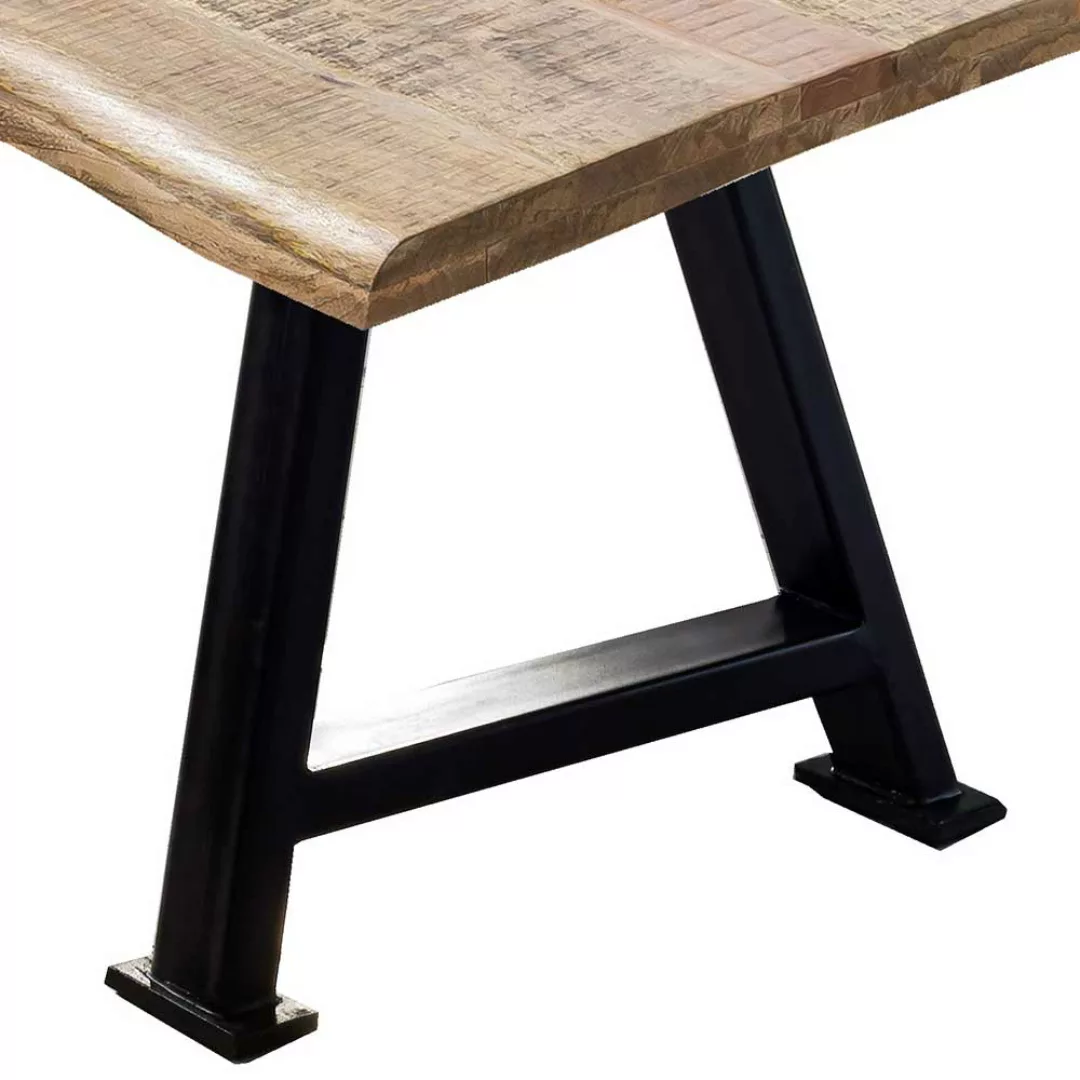 Baumkantenesstisch aus Mangobaum Massivholz A Fußgestell günstig online kaufen