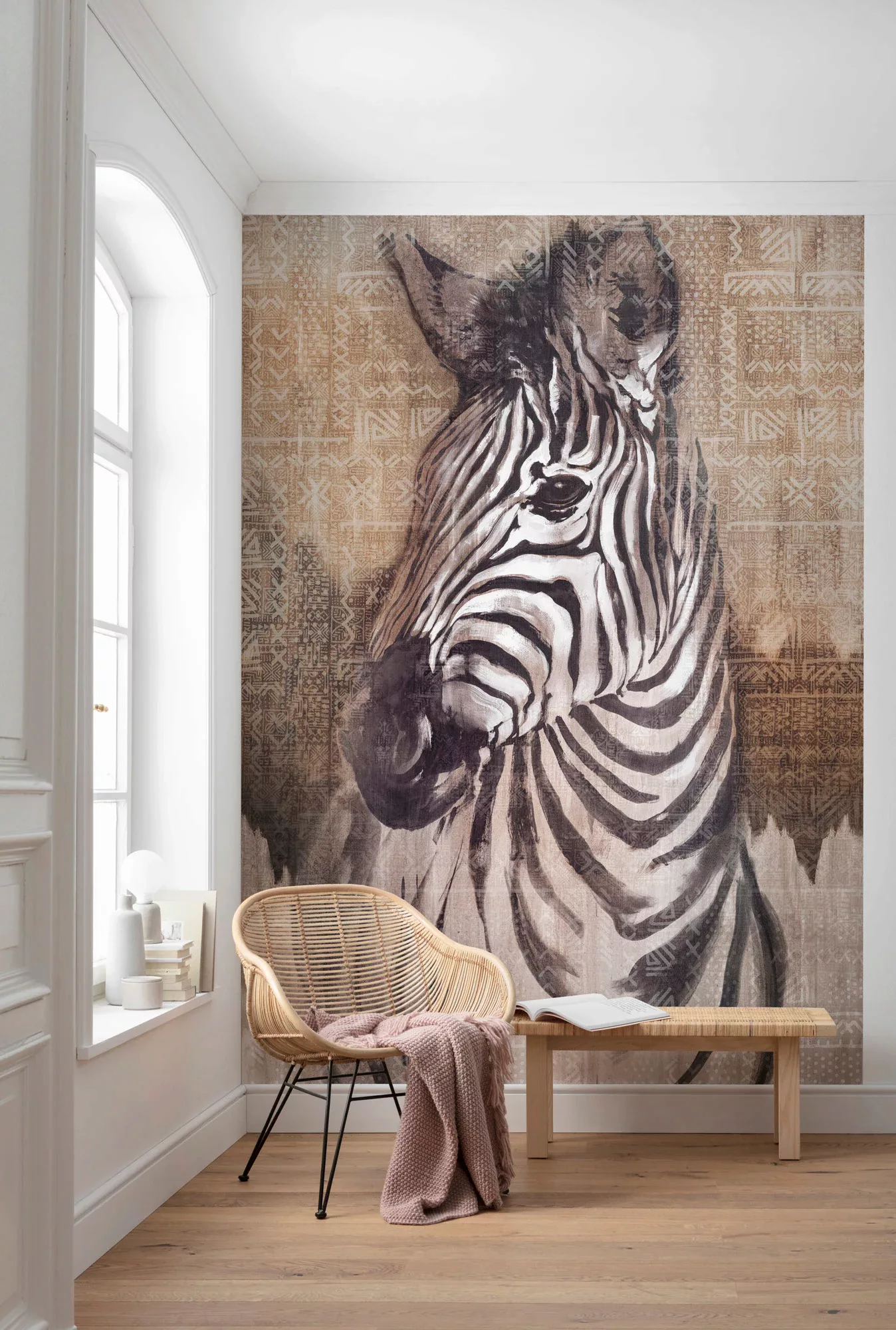 KOMAR Vlies Fototapete - Zebra  - Größe 200 x 250 cm mehrfarbig günstig online kaufen