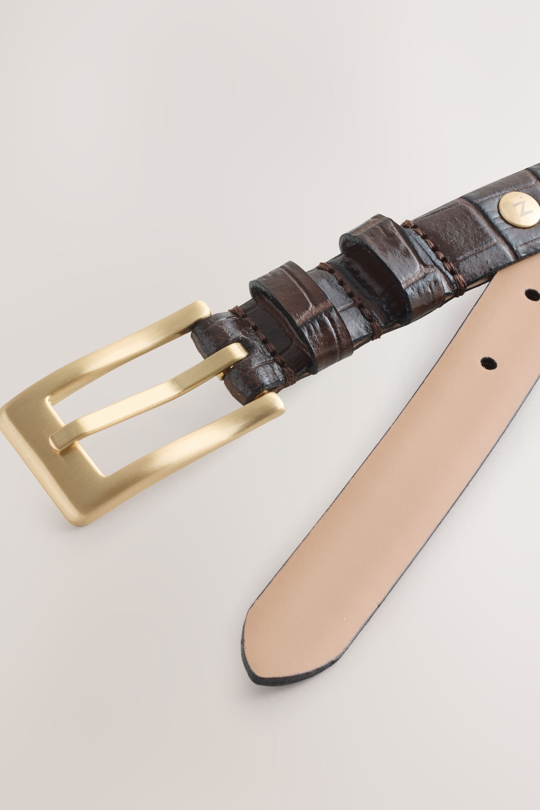 Next Ledergürtel Schmaler Ledergürtel in Kroko-Optik günstig online kaufen