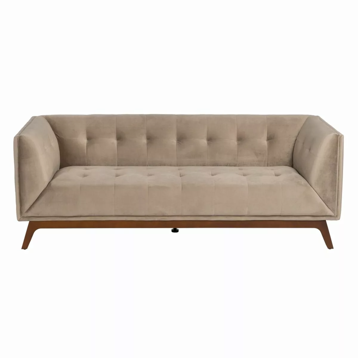 Sofa 198 X 81 X 72 Cm Champagner Synthetische Stoffe Holz Samt günstig online kaufen