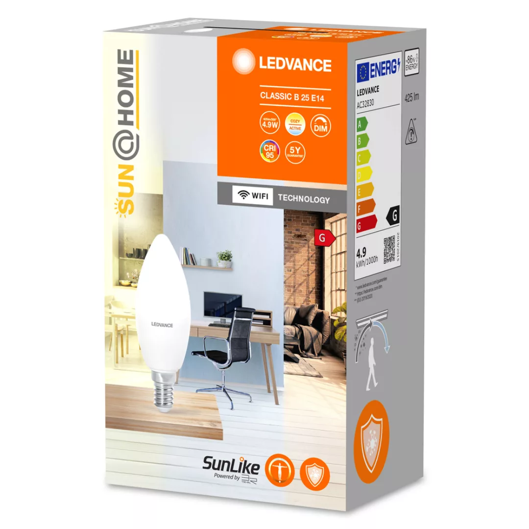 Ledvance LED-Leuchtmittel Sun@Home Smart+ Kerzenform Weiß Ø 3,9 cm günstig online kaufen