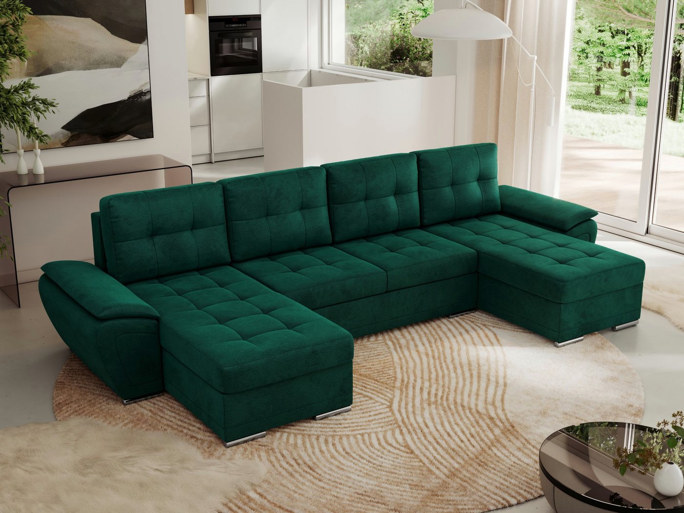 MKS MÖBEL Ecksofa UMBRIA U, Set, Schlafsofa U-form, Wellenfedern, T30-Schau günstig online kaufen