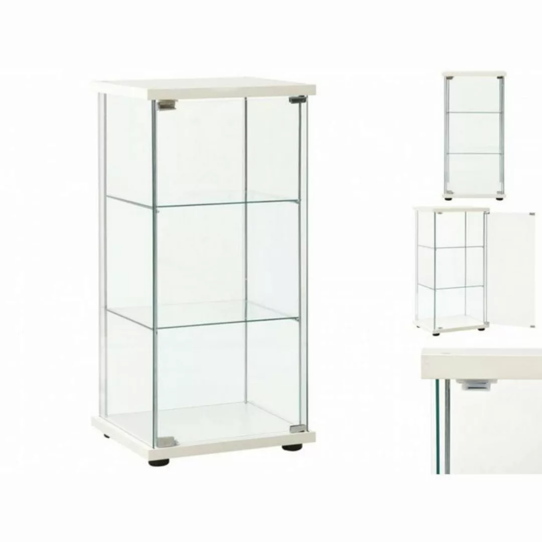 vidaXL Vitrine Vitrine Regal Vitrinenschrank Hartglas Weiß günstig online kaufen