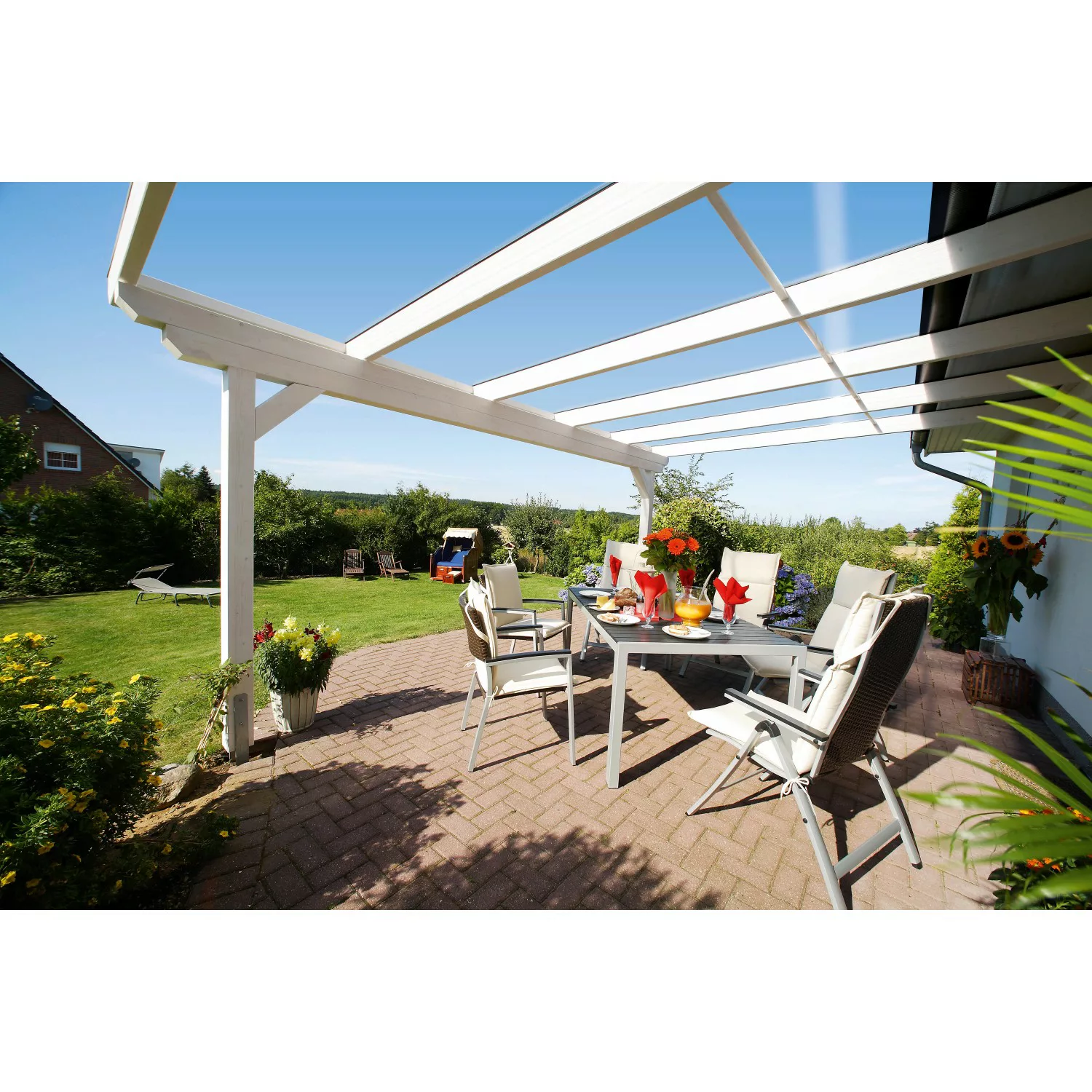 Aufpreis für Glas-Eindeckung Terrassenüberdachung VSG10mm für Größe 648 x 4 günstig online kaufen