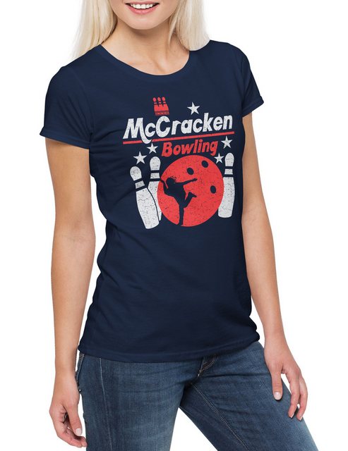 Urban Backwoods Print-Shirt McCracken Bowling Damen T-Shirt Gamer Gaming Ki günstig online kaufen