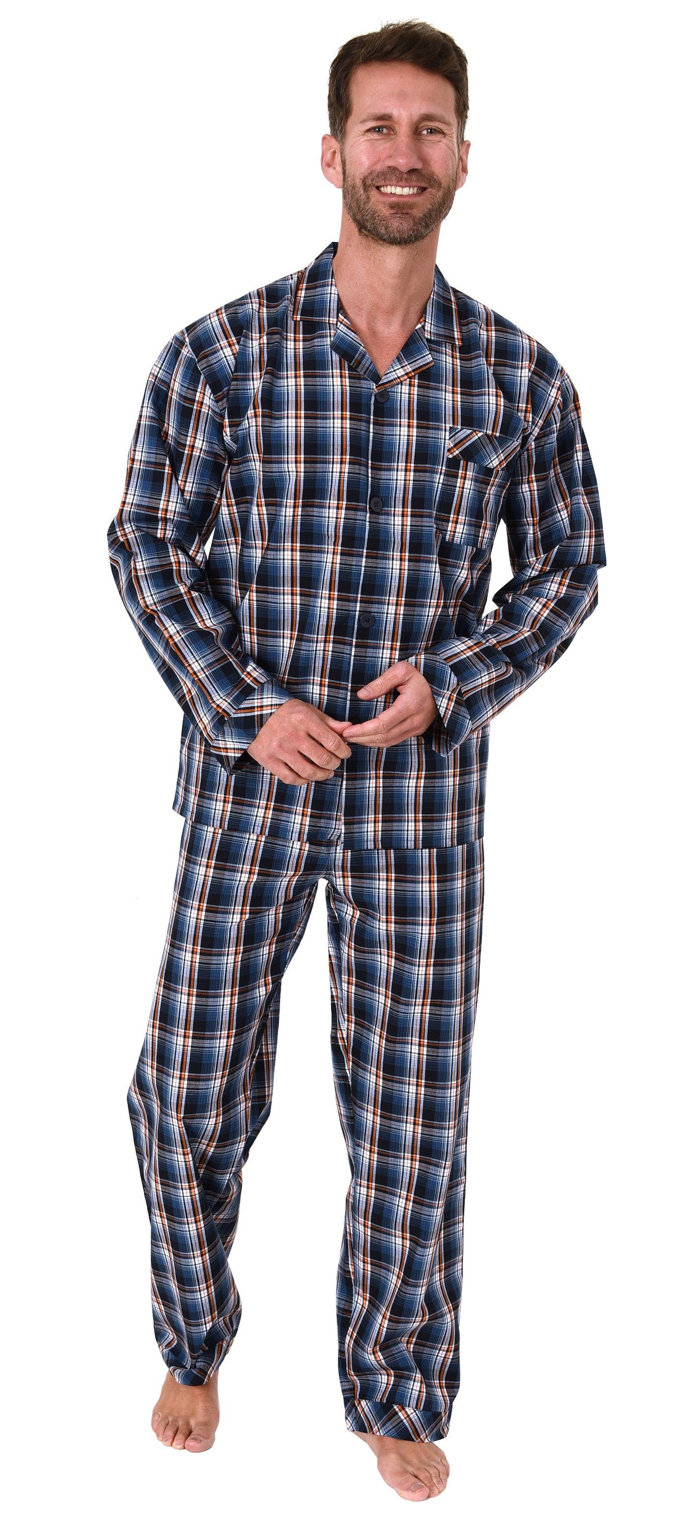 Normann Pyjama Gewebter Herren Pyjama, durchknöpfbarer günstig online kaufen