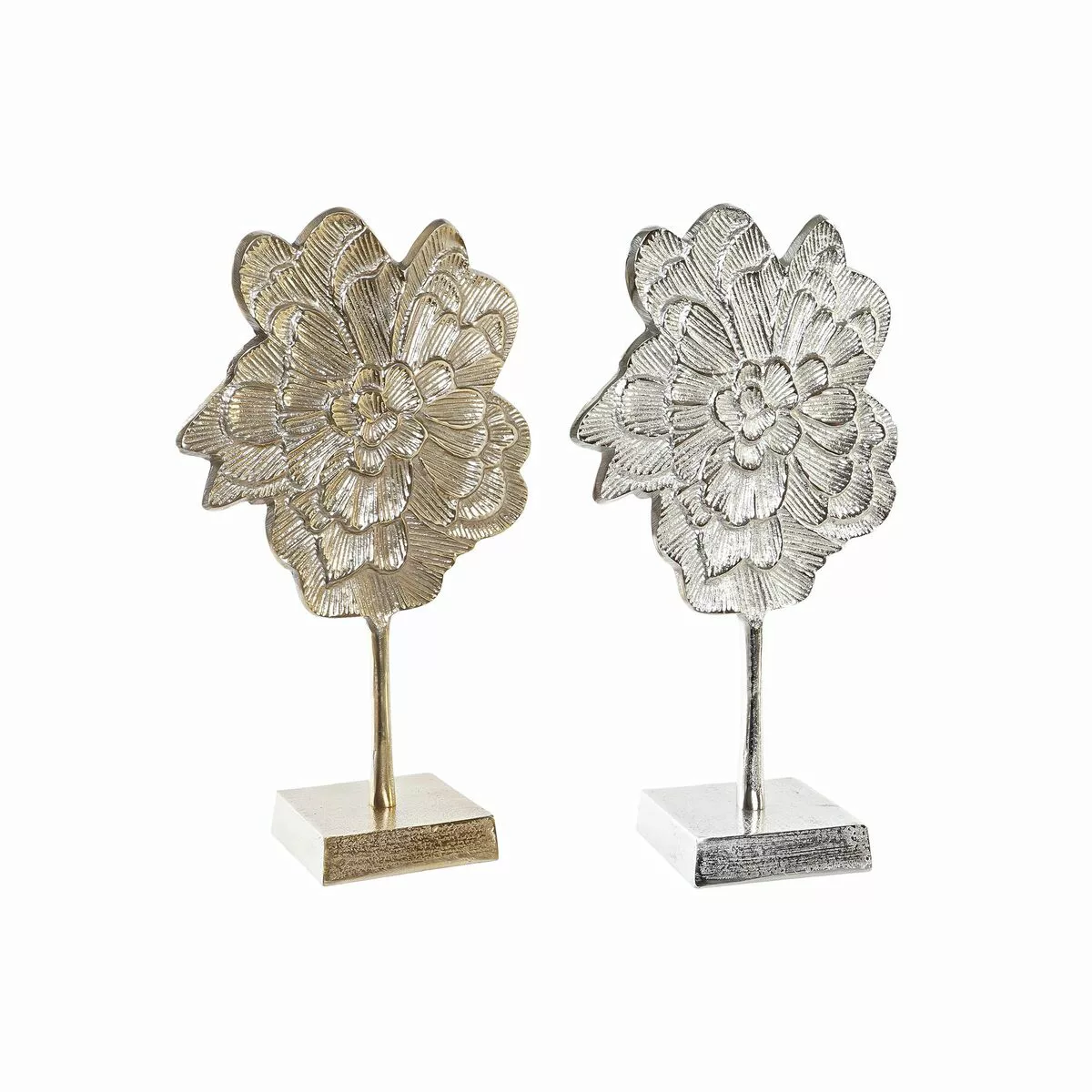 Deko-figur Dkd Home Decor Blume Aluminium (22 X 10 X 38 Cm) (2 Stück) günstig online kaufen