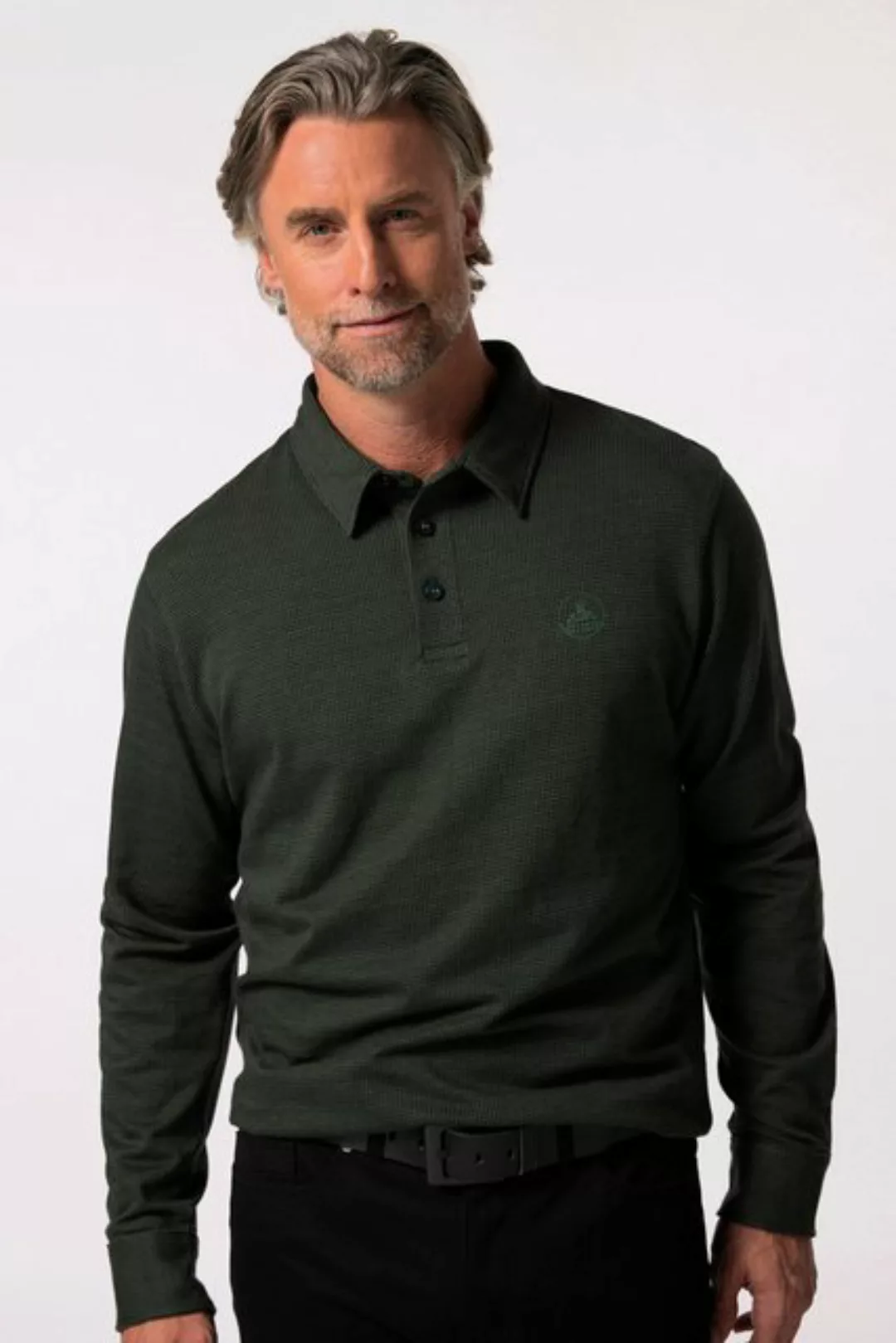 Boston Park Poloshirt Boston Park Poloshirt Langarm Minimal-Muster günstig online kaufen