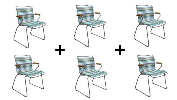 Sparset 6 tlg. Stuhl Click Multi-Color 2 günstig online kaufen