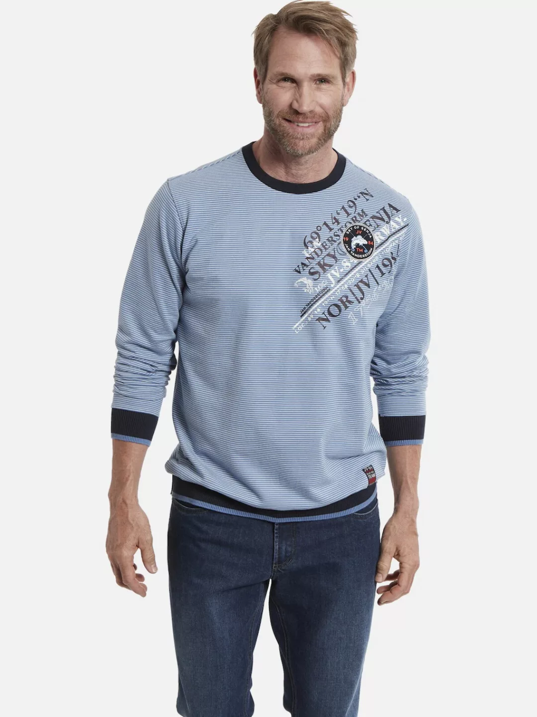 Jan Vanderstorm Sweatshirt IJAN mit Rippstrickbündchen günstig online kaufen