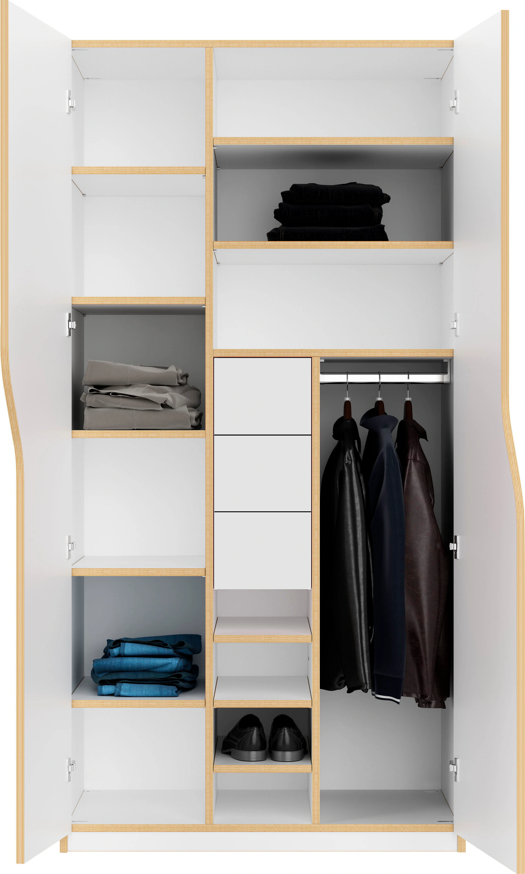 Müller SMALL LIVING Kleiderschrank "PLANE Ausstattung Nr. 6", inklusive 3 S günstig online kaufen