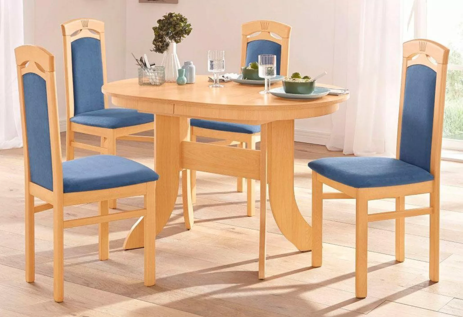 Home affaire Esszimmerstuhl "Anthony", (Set), 2 St., Microfaser, Holzstuhl günstig online kaufen