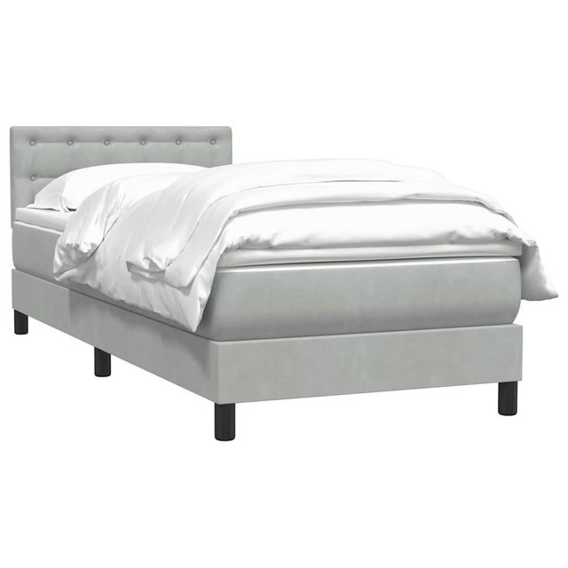 vidaXL Bett Boxspringbett mit Matratze Hellgrau 80x220 cm Samt günstig online kaufen