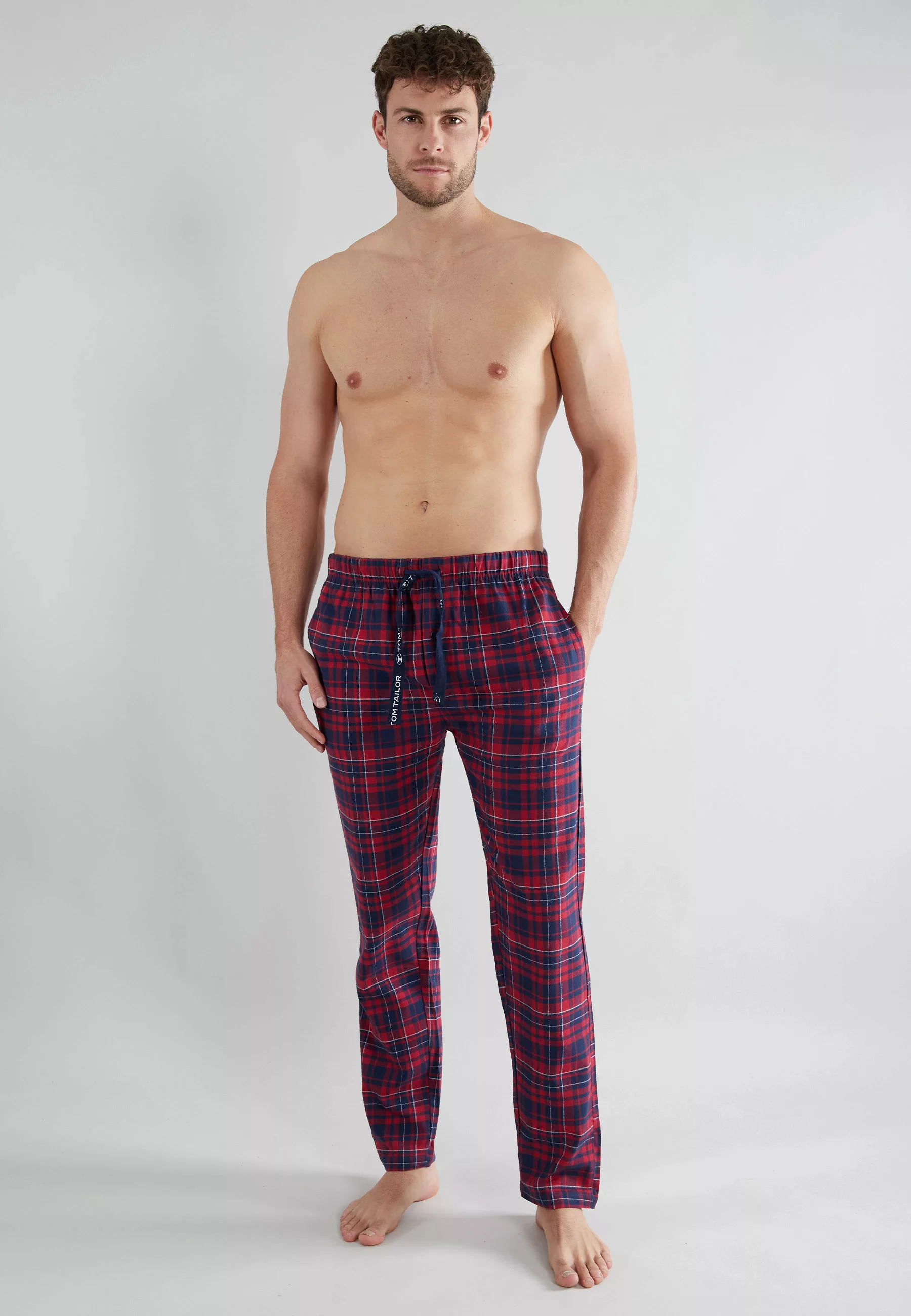 TOM TAILOR Pyjamahose, mit Logo-Bindeband und Knopfleiste günstig online kaufen