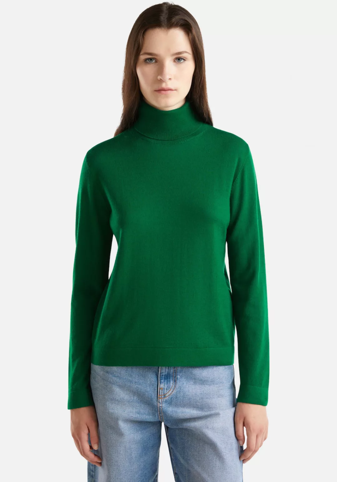 United Colors of Benetton Stehkragenpullover mit Umschlagkragen günstig online kaufen