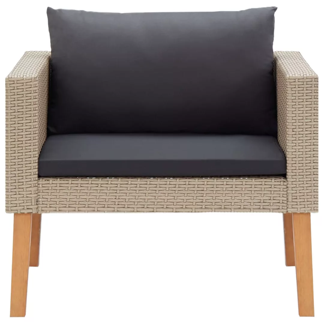 1-sitzer-gartensofa Mit Auflagen Poly Rattan Beige günstig online kaufen