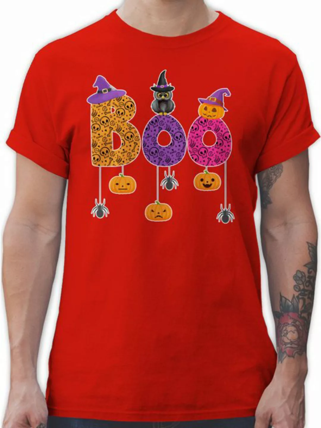 Shirtracer T-Shirt Boo Halloween I Spooky Halloween Halloween Kostüme Herre günstig online kaufen