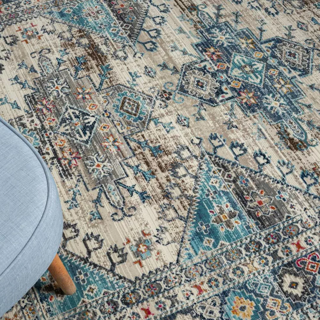 Orient Stil Vintage Teppich Mehrfarbig Kurzflor 170x240 cm günstig online kaufen