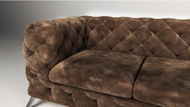 Xlmoebel Ecksofa Samt-Schlafsofa Chesterfield Stoffsofa Sitzgruppe Sofa Woh günstig online kaufen