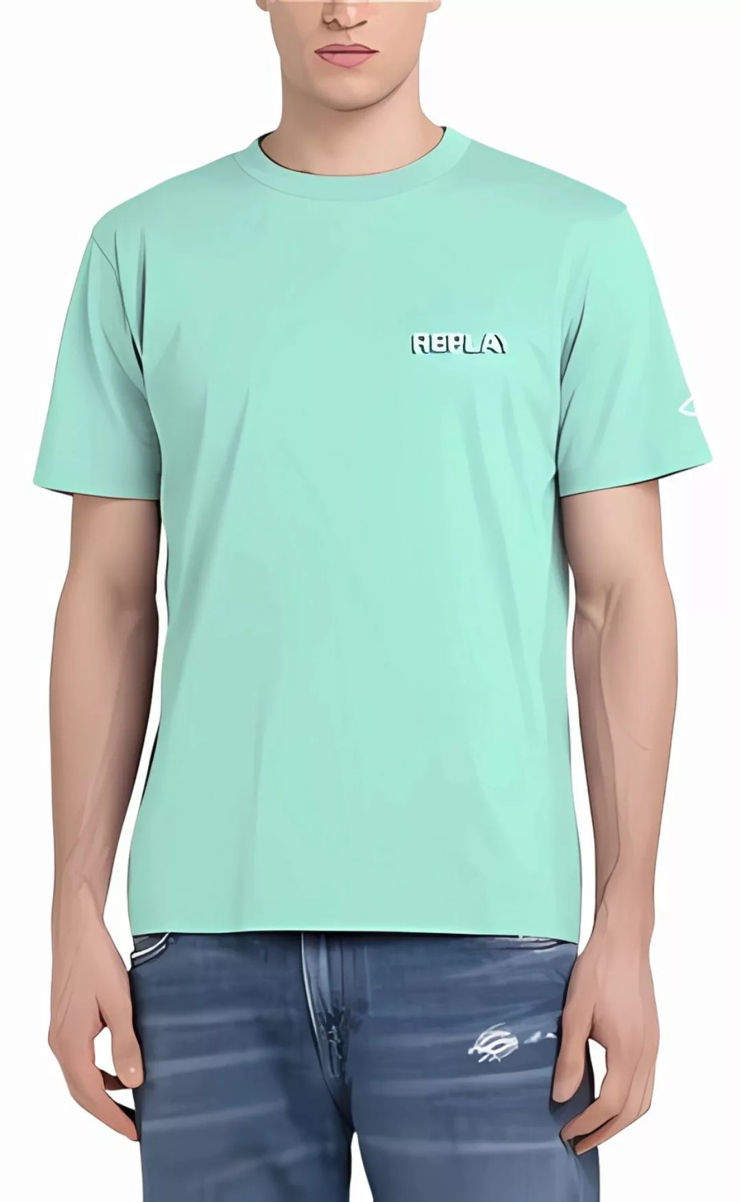 Replay Herren Rundhals T-Shirt BASIC - Regular Fit günstig online kaufen