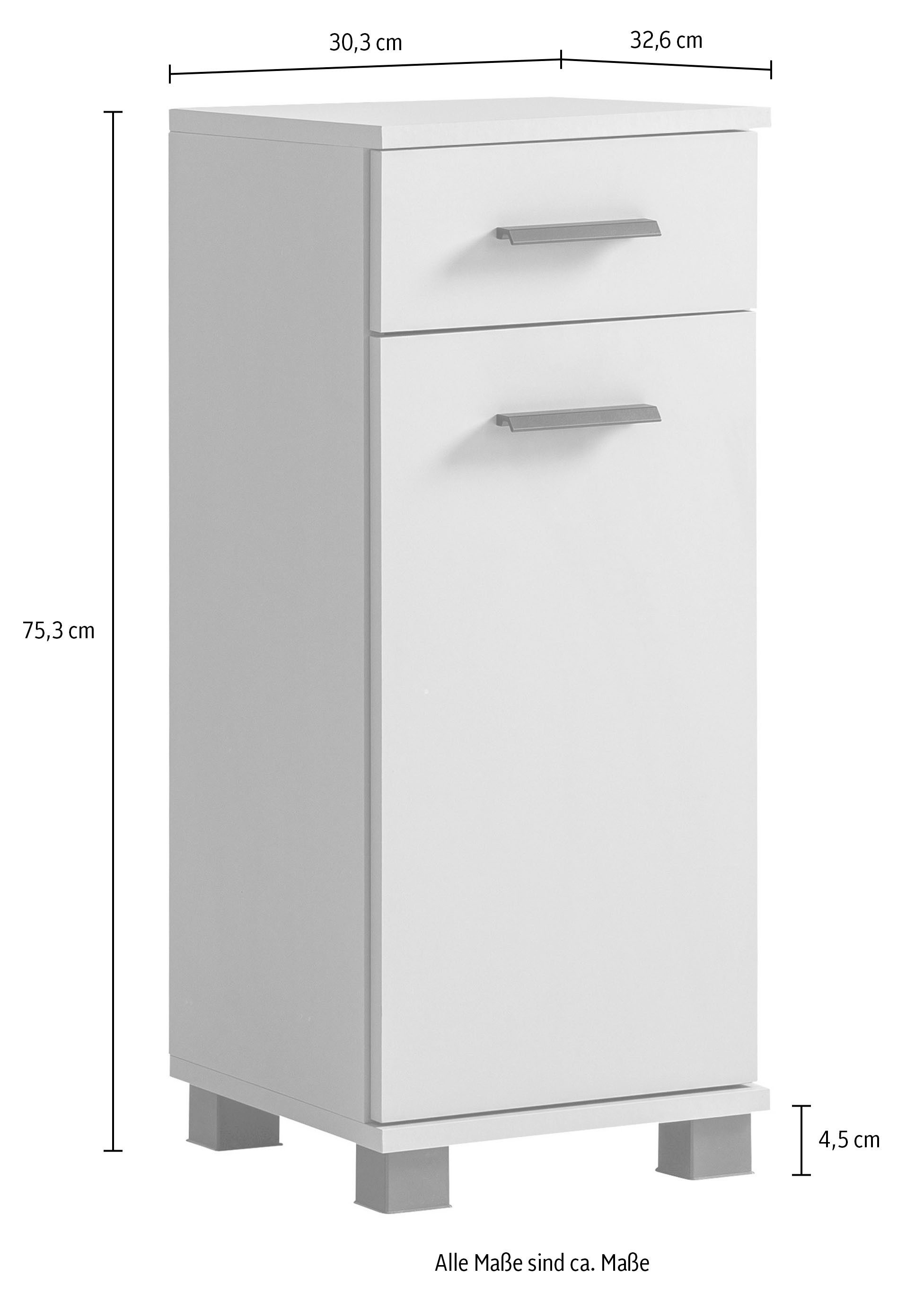 welltime Seitenschrank "Palermo, Breite 30 cm", Wechselbarer Türanschlag, M günstig online kaufen