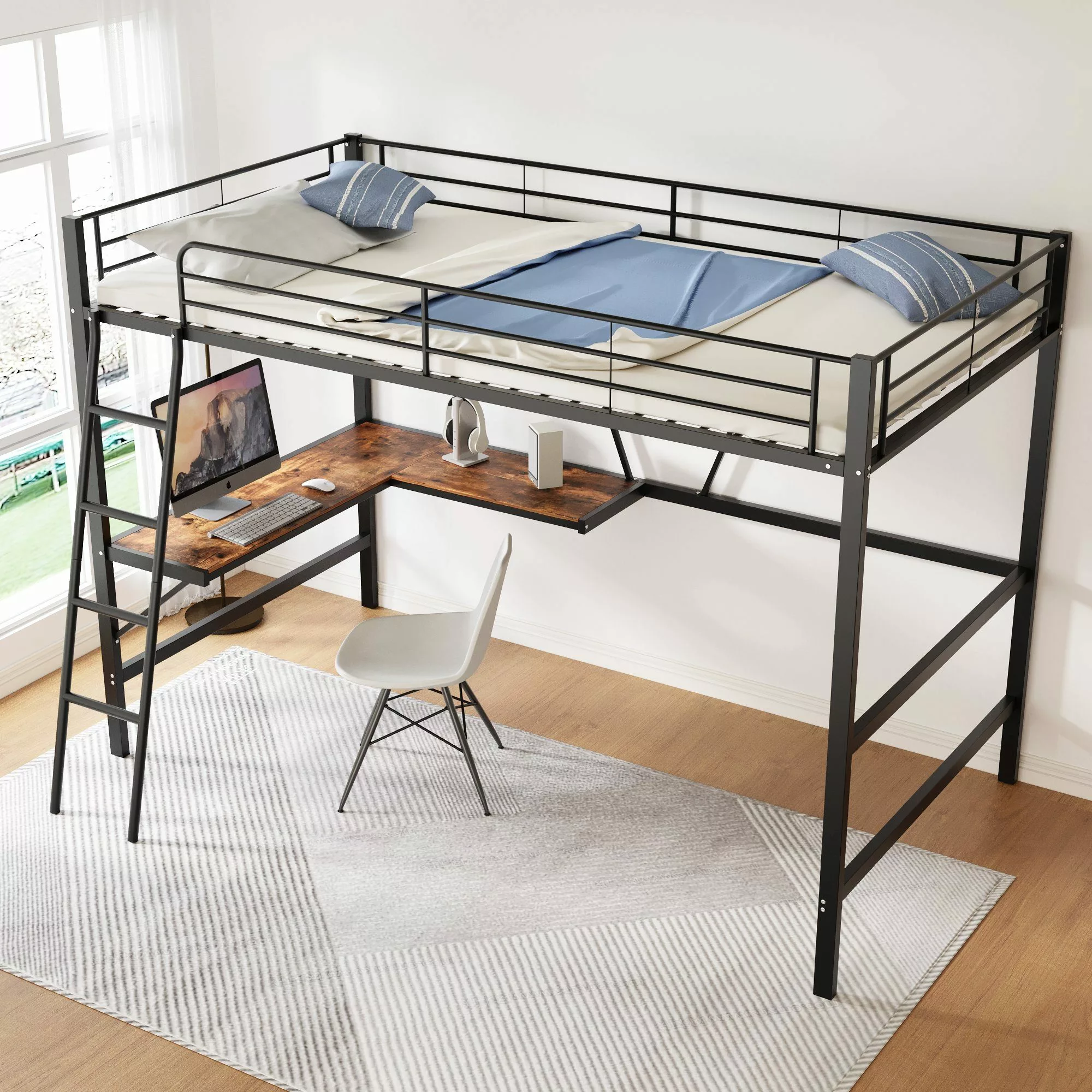 HAUSS SPOLE Hochbett 90x200cm mit L-förmigem günstig online kaufen