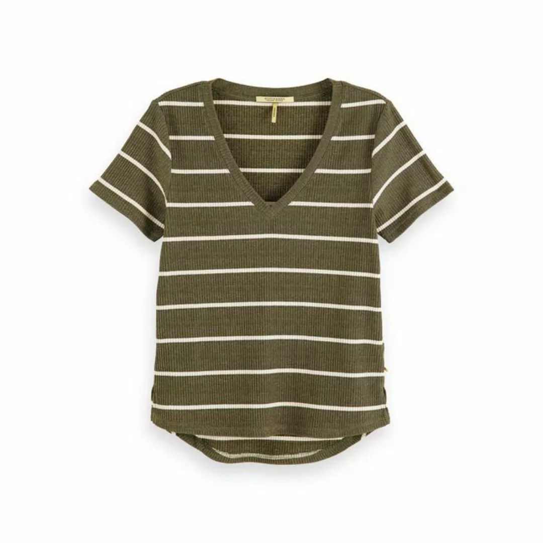 Maison Scotch T-Shirt Maison Scotch Damen T-Shirt Striped Lurex V-Neck 1564 günstig online kaufen