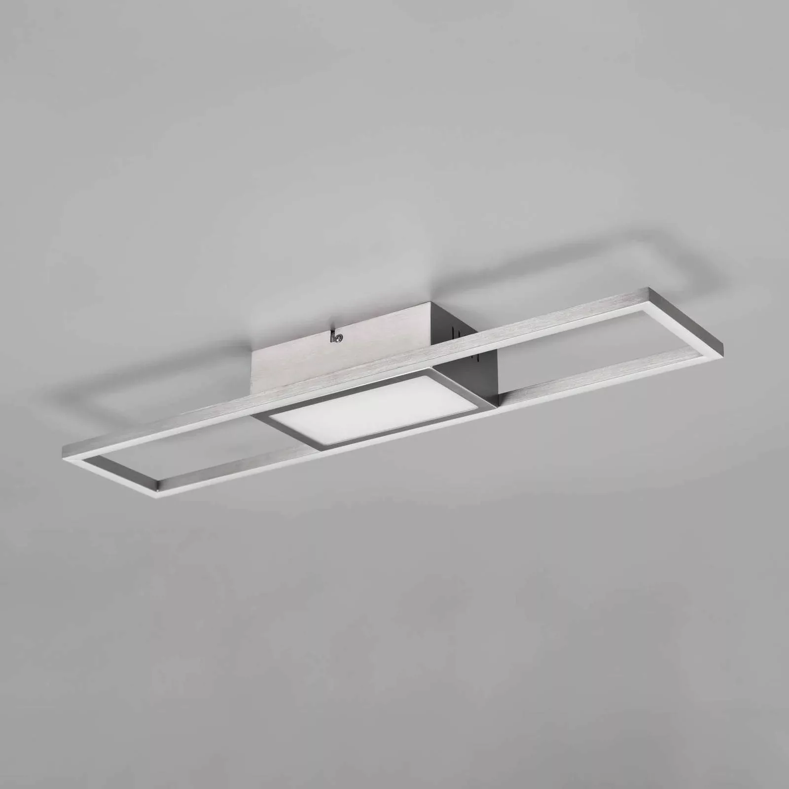 Reality LED-Deckenleuchte 1-flammig Rigido Nickel Matt 60 cm x 13 cm günstig online kaufen