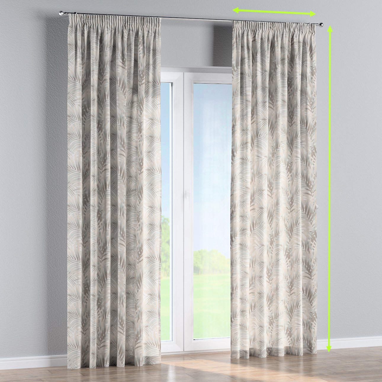 Gefütterter Vorhang mit Kräuselband, grau-beige, Gardenia (142-14) günstig online kaufen