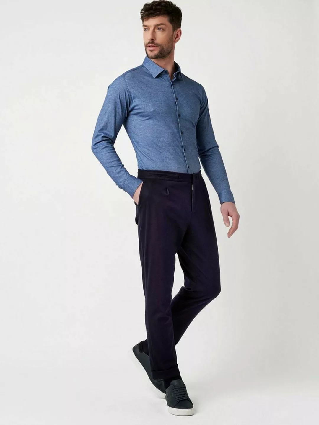DESOTO Hemd Twill Optics Blau - Größe S günstig online kaufen