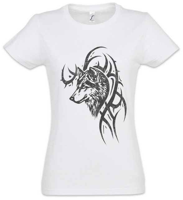 Urban Backwoods Print-Shirt Wolf & Tribal Damen T-Shirt Runen Runes German günstig online kaufen