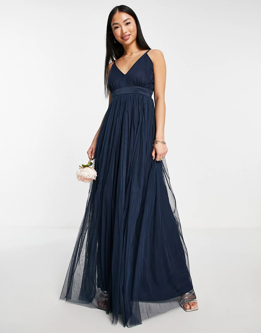 Anaya With Love – Bridesmaid – Maxikleid mit tiefem Ausschnitt aus Tüll in günstig online kaufen