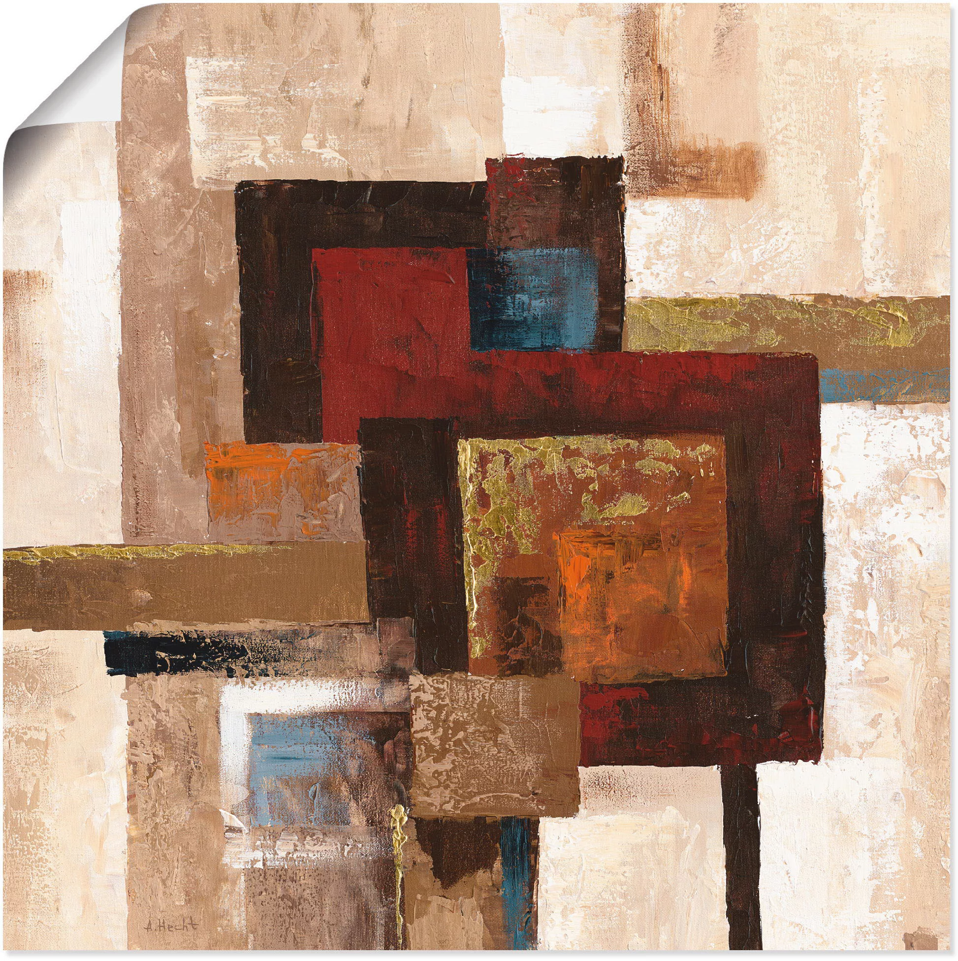 Artland Wandbild "Karos Abstrakt II", Muster, (1 St.), als Leinwandbild, Po günstig online kaufen