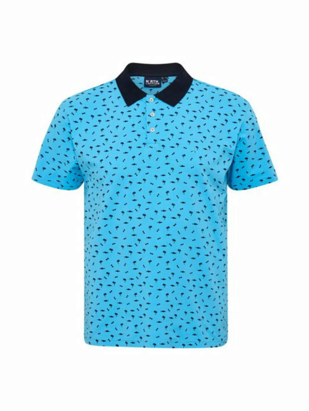 north 56 4 Poloshirt Printed Pique Poloshirt in großen Größen von North, tü günstig online kaufen