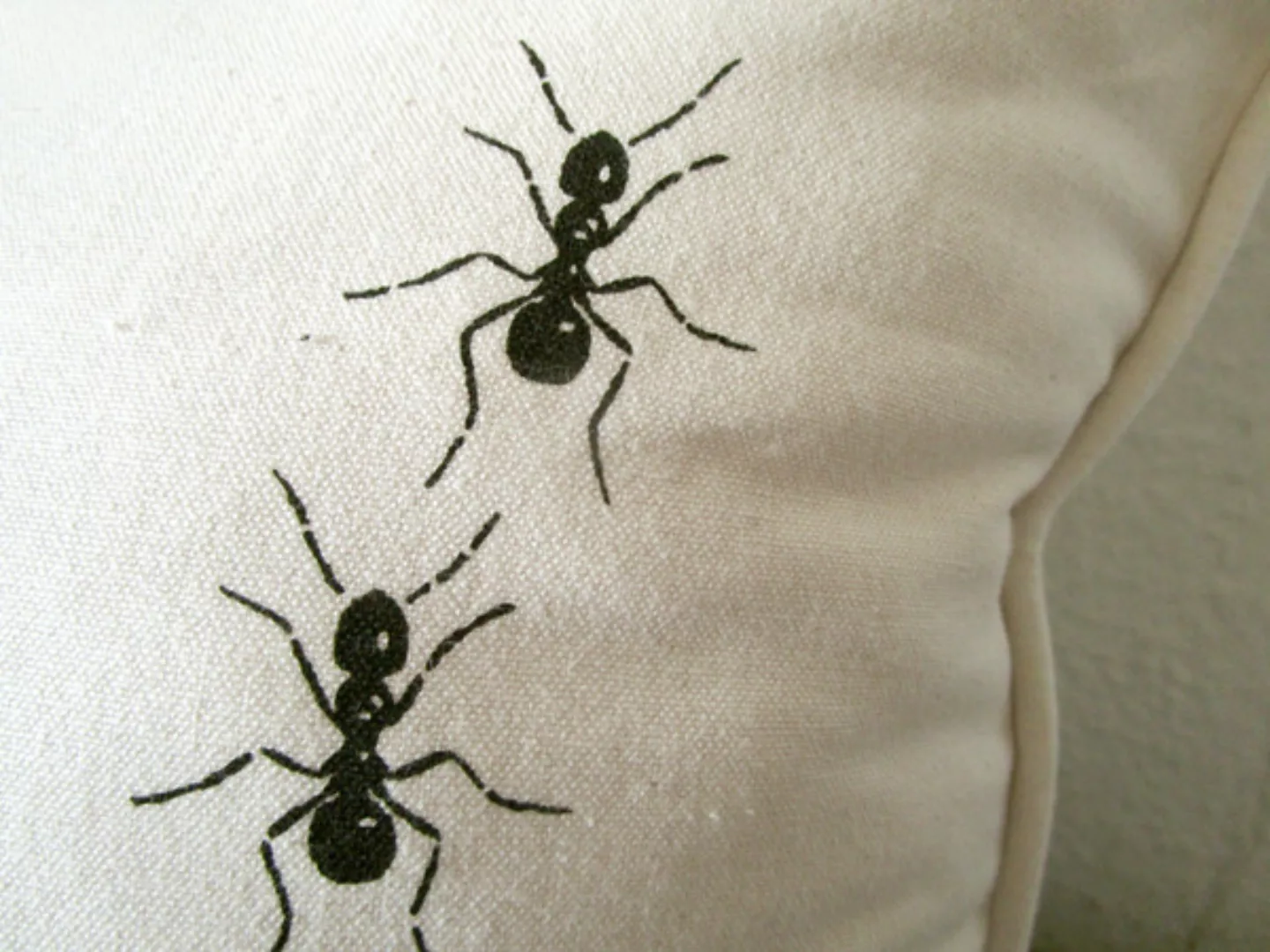 Bio Kissenbezug, 45x45 Cm, Ameisen, Siebdruck Handbedruckt günstig online kaufen