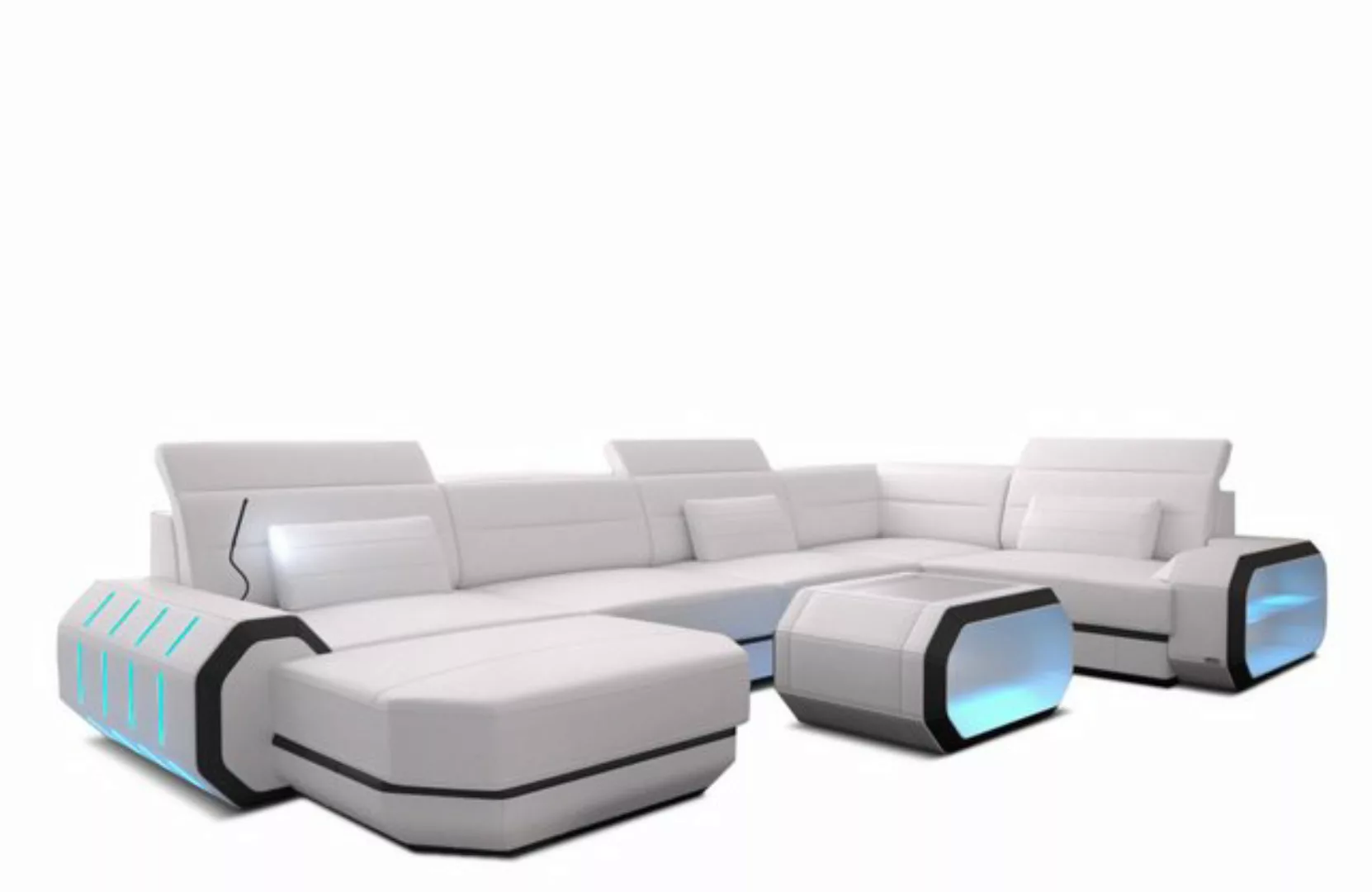 Sofa Dreams Wohnlandschaft Sofa Ledercouch Leder Roma U Form Ledersofa, Cou günstig online kaufen