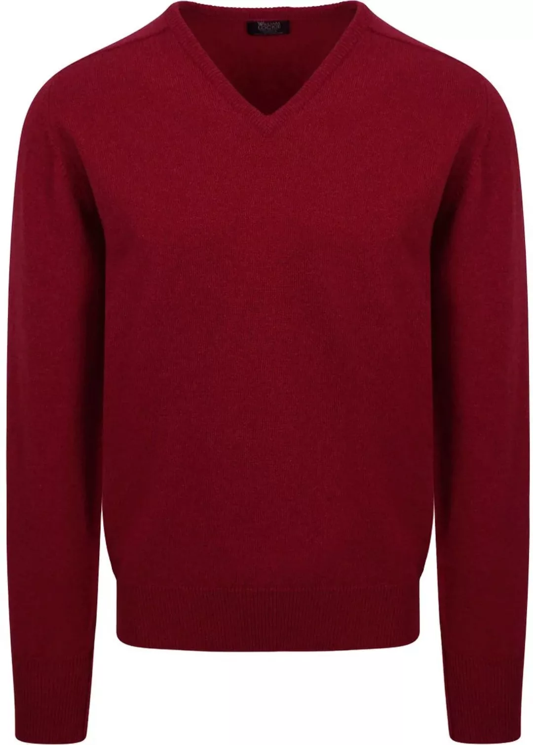 William Lockie V-Auschnitt Pullover Lambswool Bordeaux - Größe XL günstig online kaufen