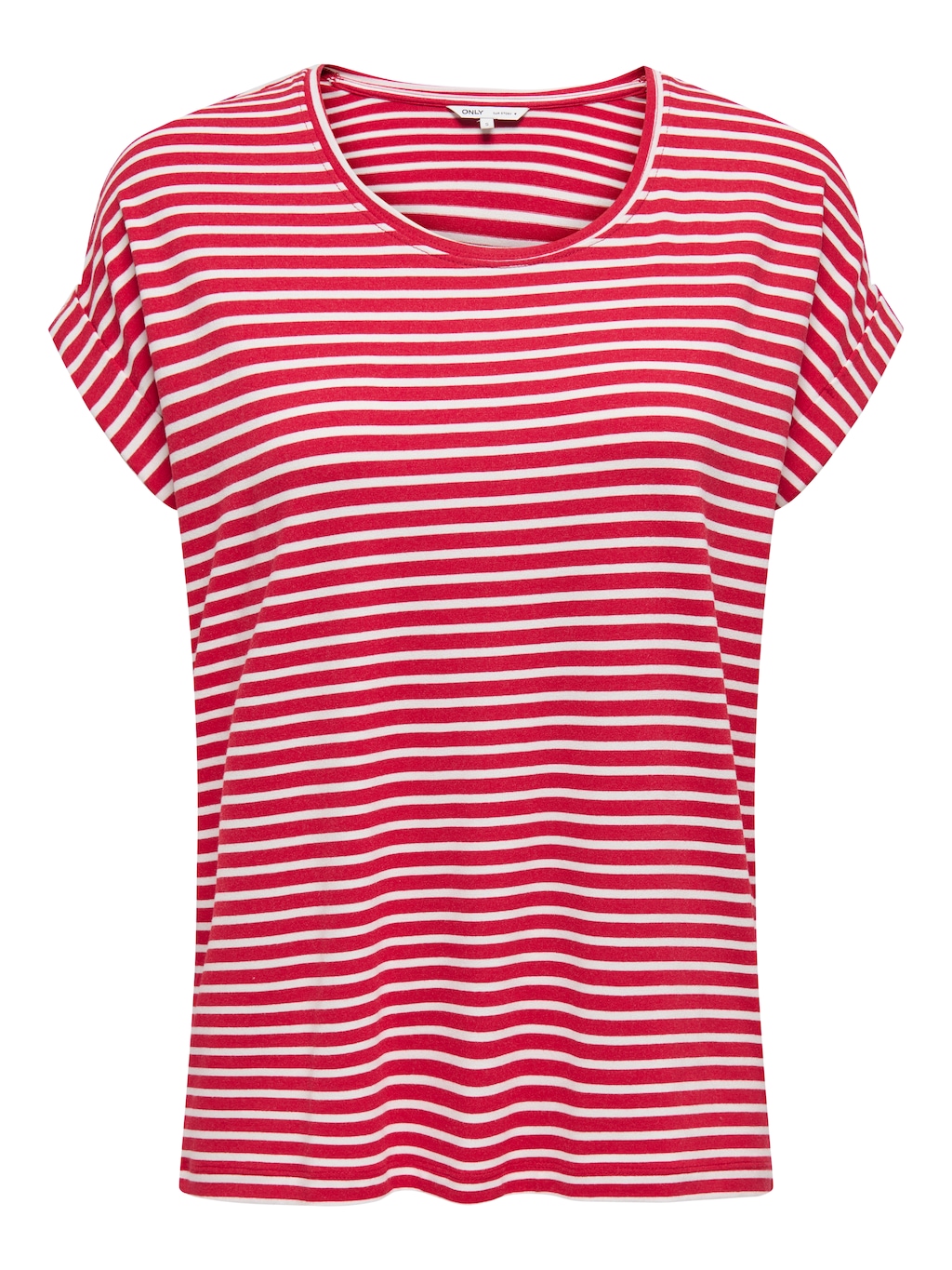 ONLY T-Shirt "ONLMOSTER STRIPE S/S O-NECK TOP JRS NOOS", mit Aufschlag am A günstig online kaufen