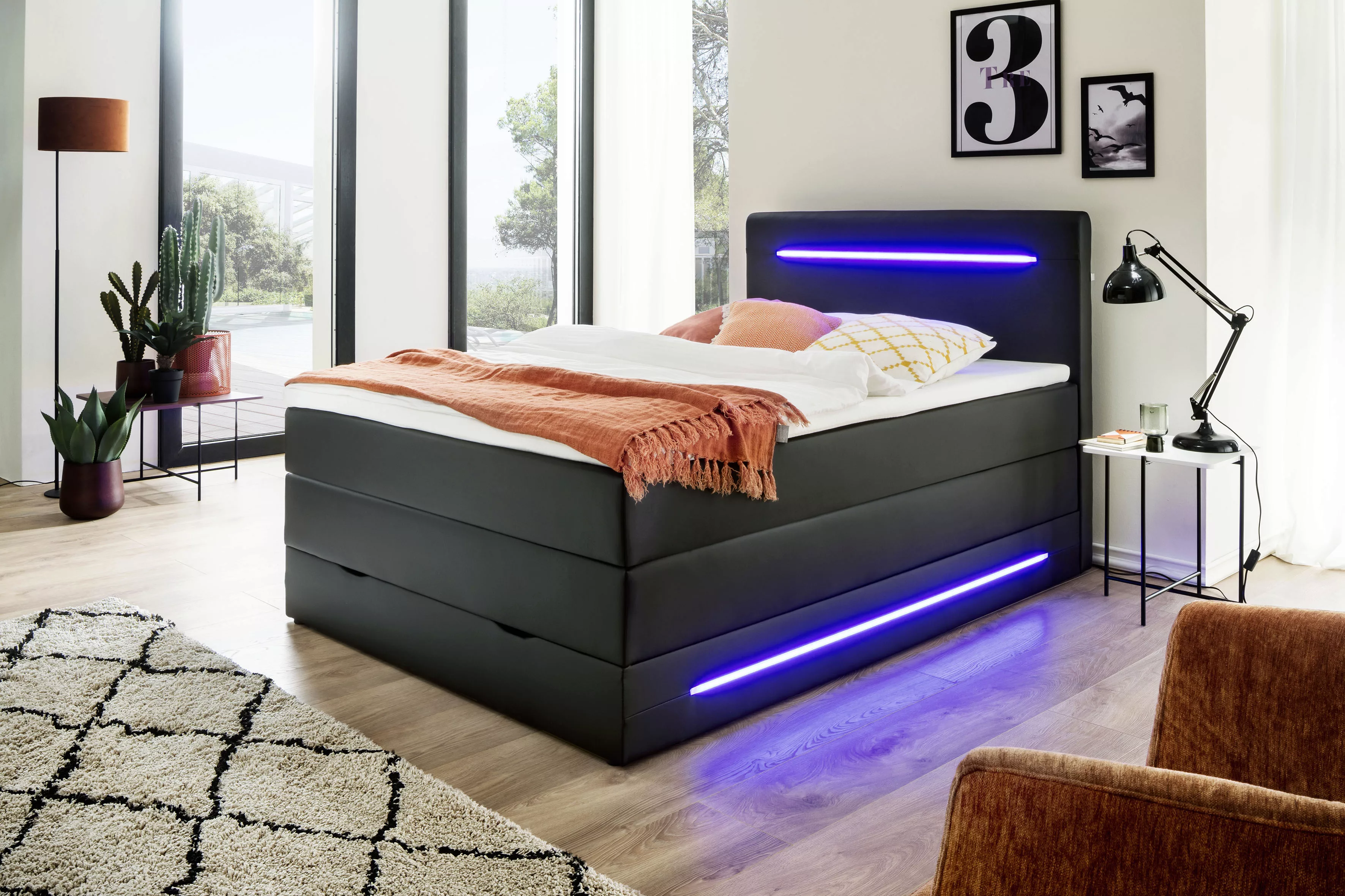 meise.möbel Boxspringbett »Lights«, mit LED Beleuchtung, wahlweise mit Bett günstig online kaufen