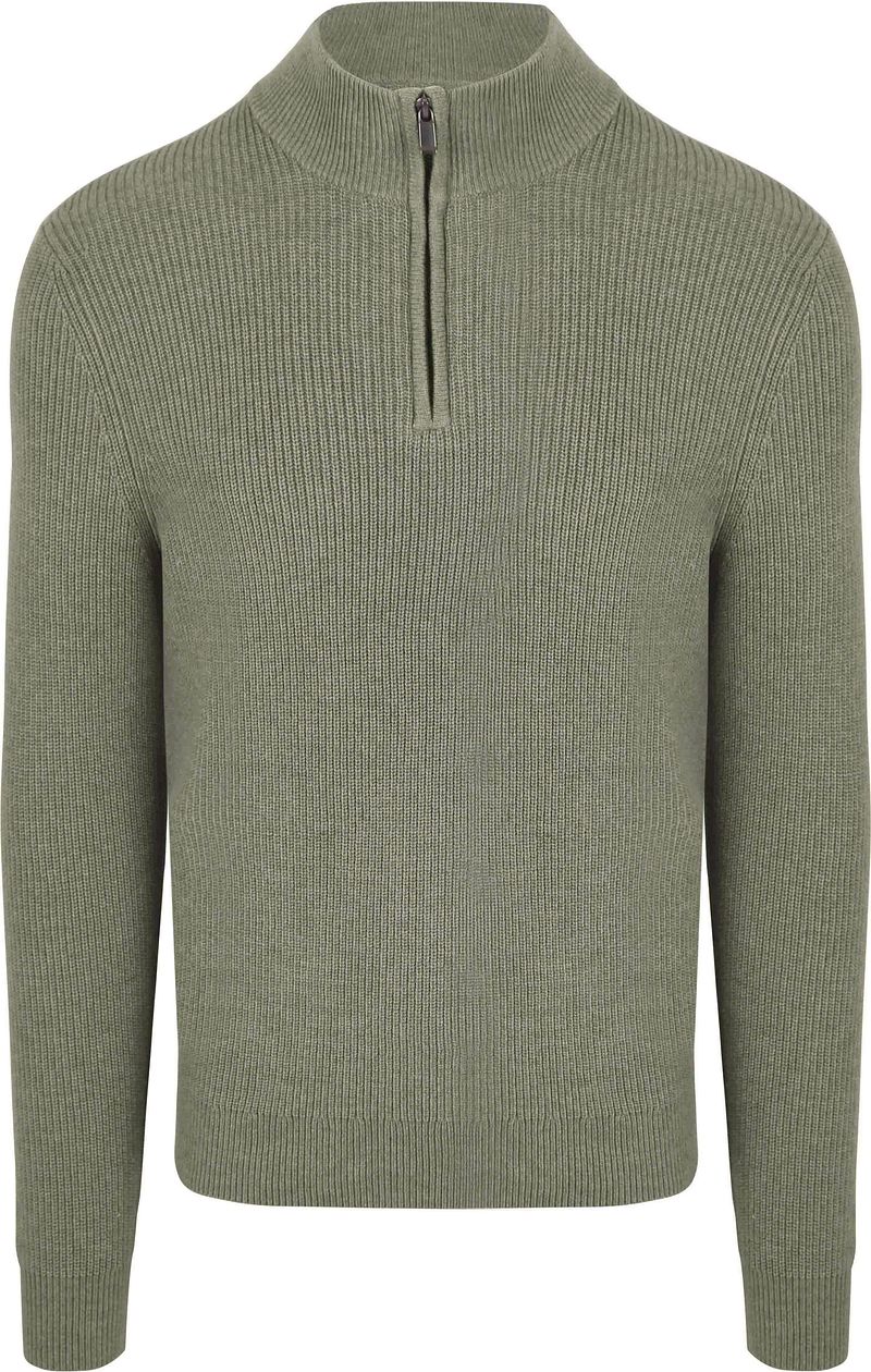 Suitable Half Zip Wool Blend Pullover Grün - Größe XL günstig online kaufen