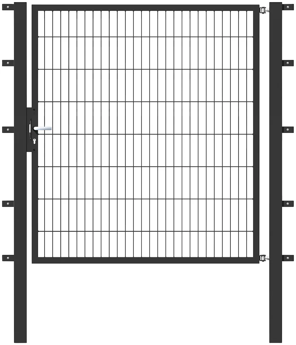 Metallzaun Einzeltor für Doppelstabmatte Anthrazit z. Einbeton. 80 cm x 200 günstig online kaufen