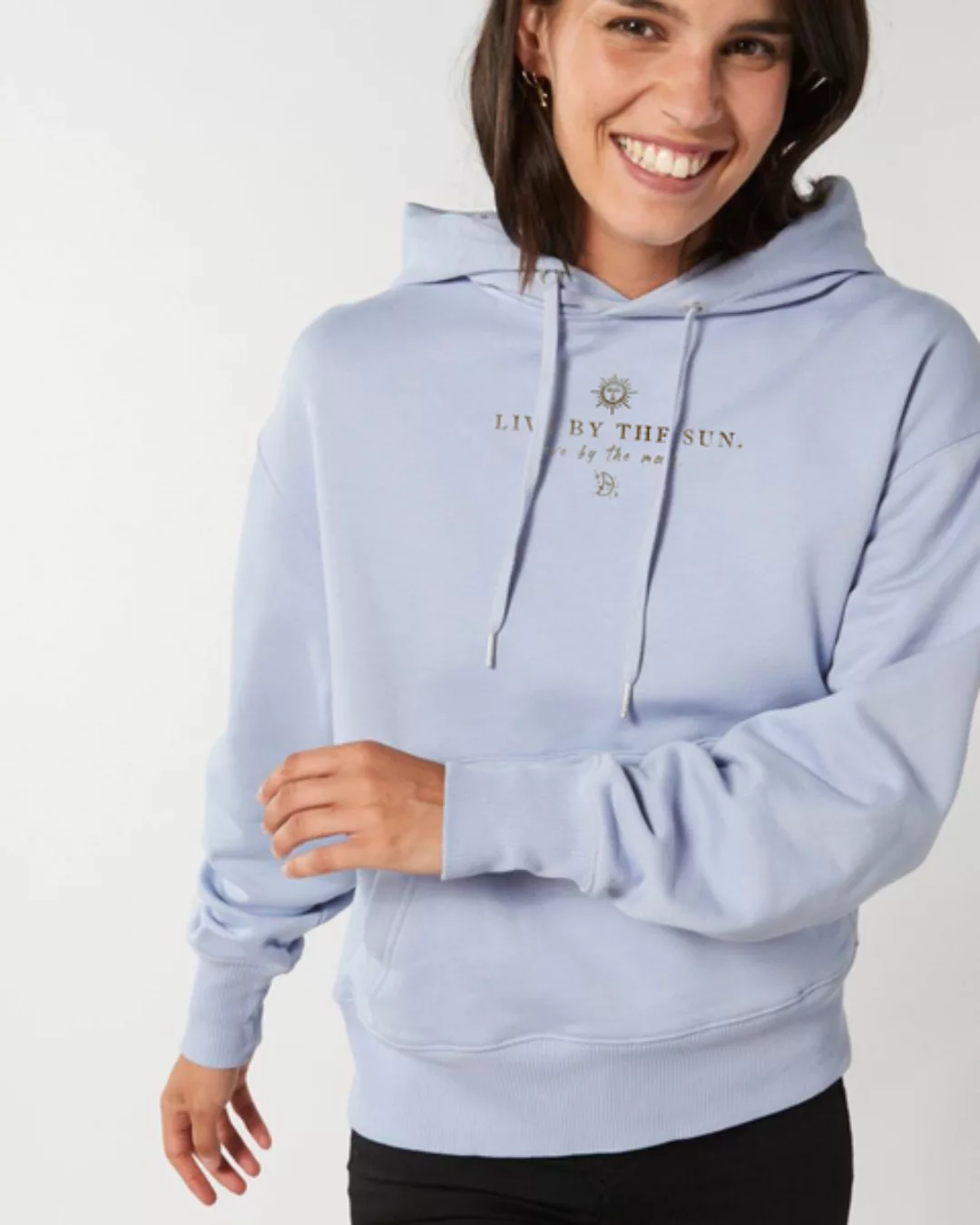 Kuscheliger Hoodie Innen Flauschig - Live With The Sun. Love With The Moon. günstig online kaufen