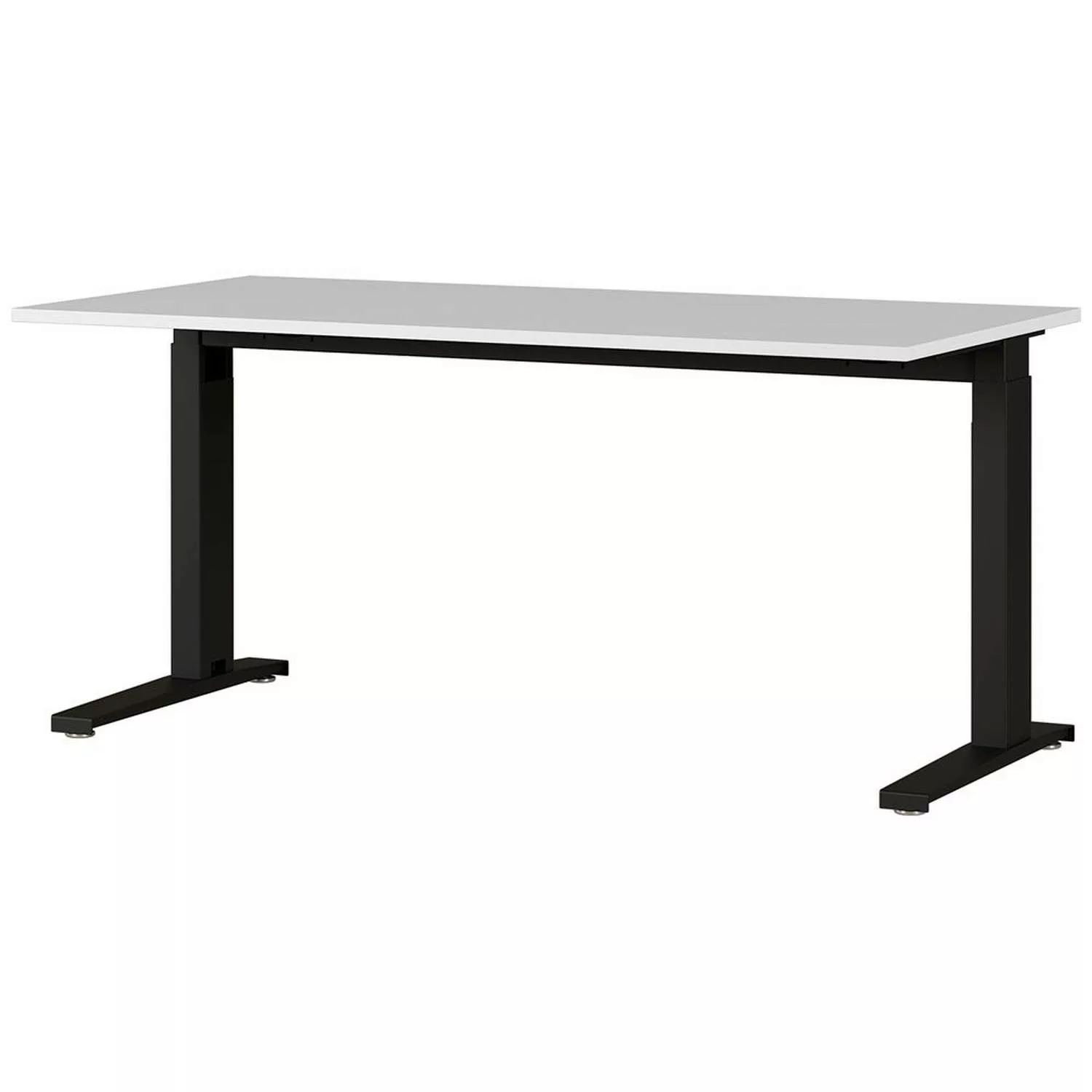 Schreibtisch 160cm höhenverstellbar AURAY-01 Lichtgrau/Schwarz B/H/T ca. 16 günstig online kaufen