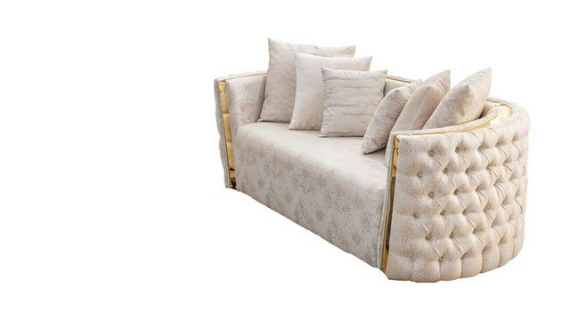 JVmoebel Sofa Beige Wohnzimmer Chesterfield Sitzer 2-Sitzer Luxuriöser Sitz günstig online kaufen