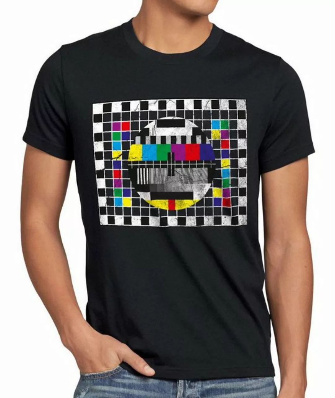 style3 Print-Shirt Herren T-Shirt Testbild big bang sheldon TV monitor retr günstig online kaufen