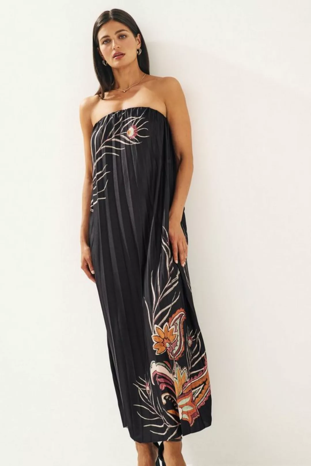 Next Maxikleid Plissiertes Maxi-Schlauchkleid (1-tlg) günstig online kaufen