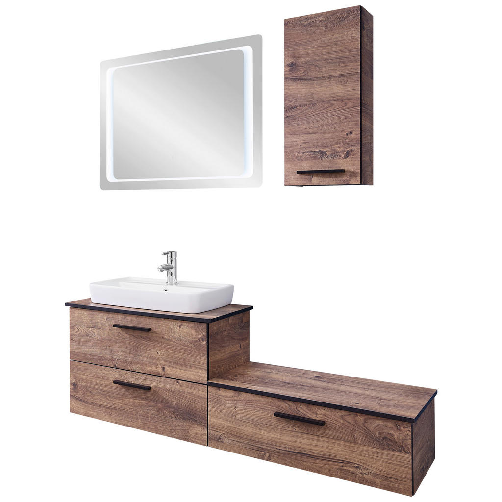 Badezimmer-Set Quickset 374 Eiche Ribeck Nachbildung B/H/T: ca. 142x200x44, günstig online kaufen