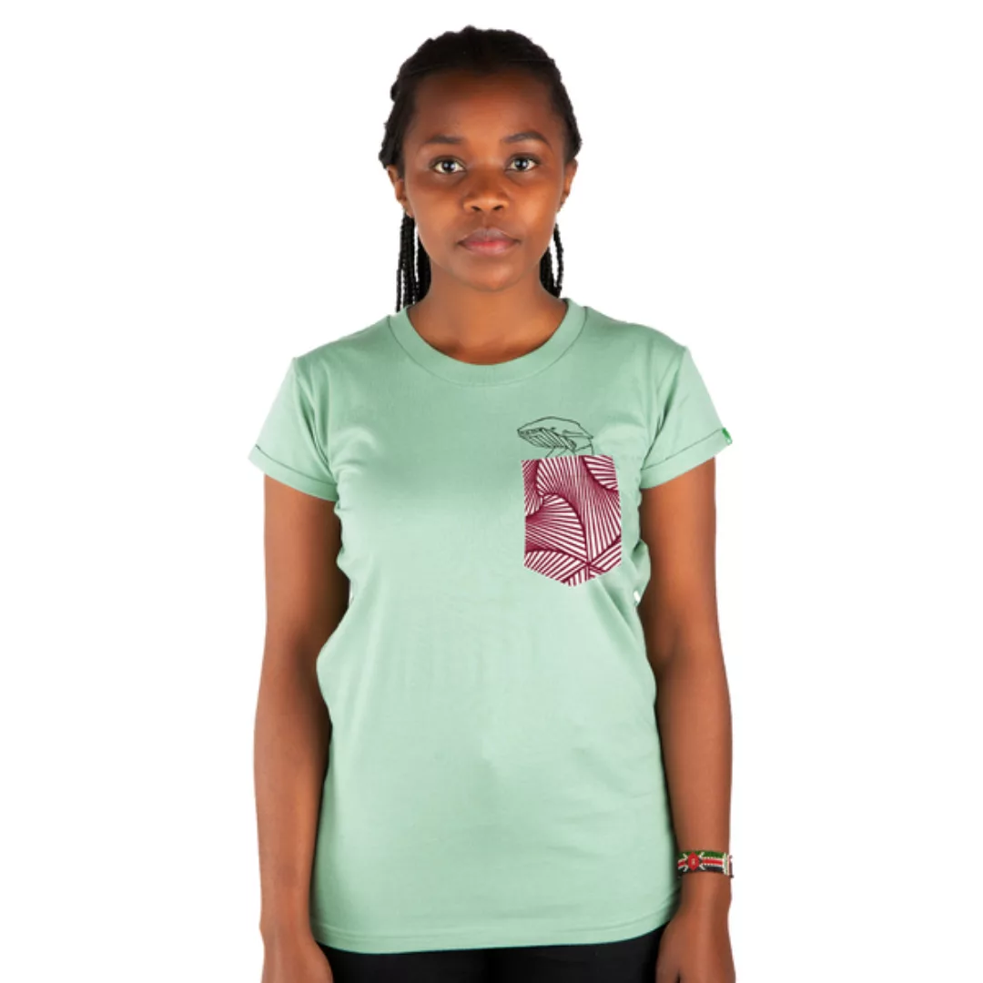 Damen T-shirt Aus Bio-baumwolle Mit Brusttasche „Taschenwal" Mintgrün günstig online kaufen