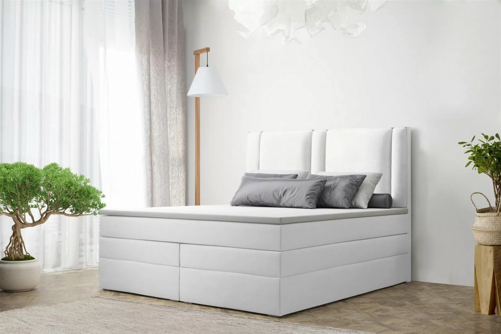 Fun Möbel Boxspringbett Boxspringbett Schlafzimmerbett CANDELA DELUX Kunstl günstig online kaufen